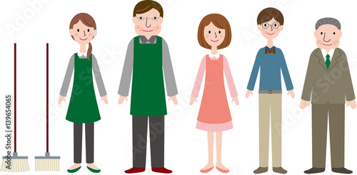 カフェの店員と客