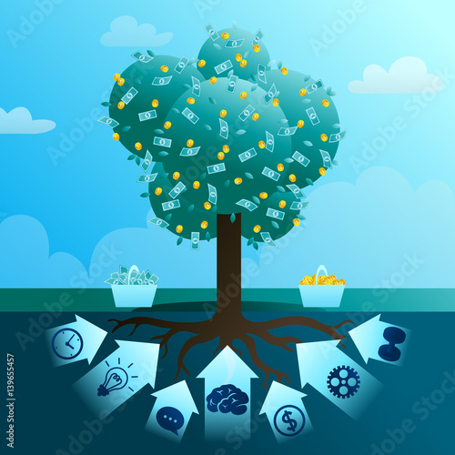 Big monetary tree of business