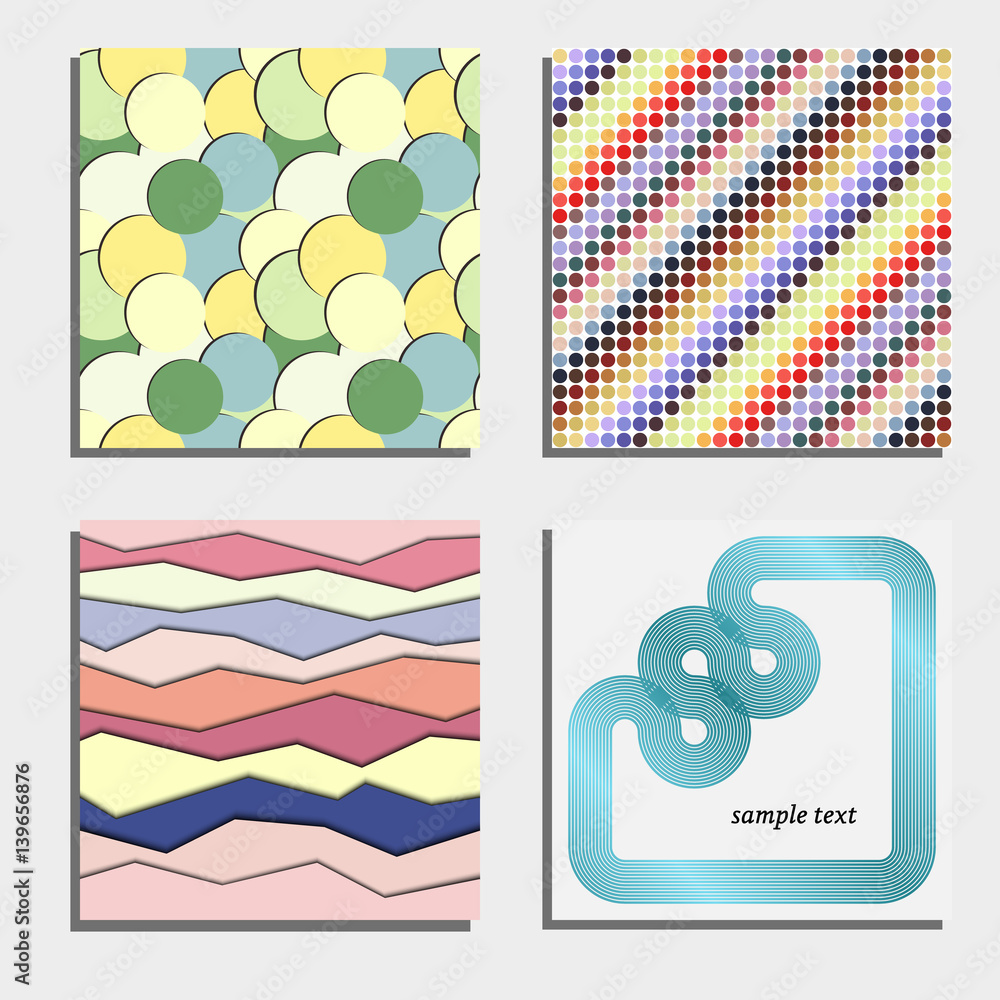 Obraz premium Set of four beautiful abstract backgrounds. Vector illustration. 
