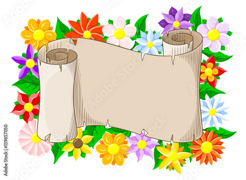 Banner mit floralem Hintergrund 