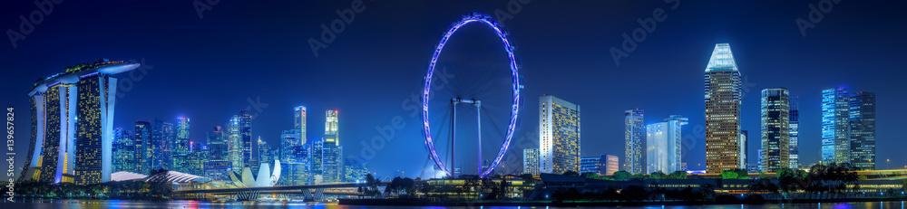 Obraz premium Singapore Skyline and view of Marina Bay