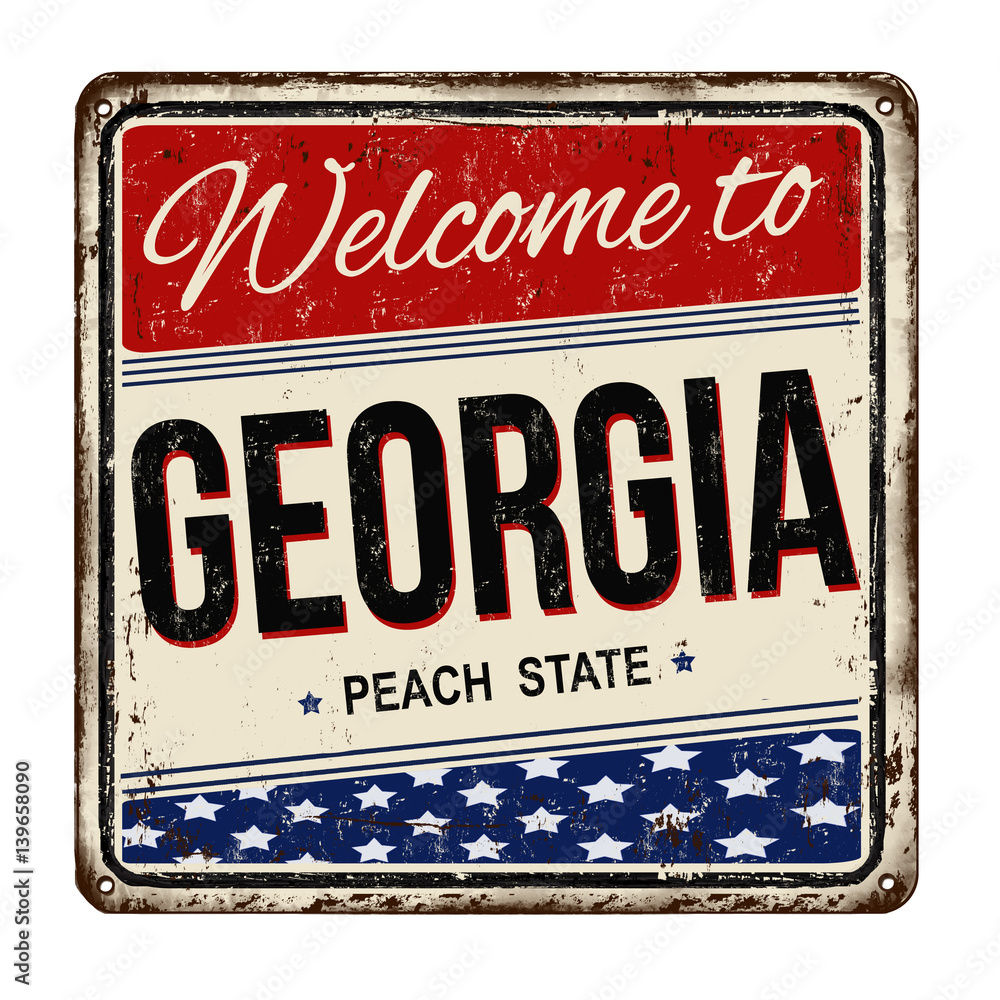 Welcome to Georgia vintage rusty metal sign