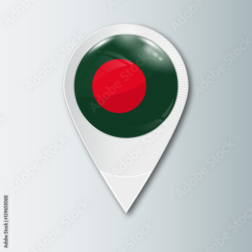 Pointer with the national flag of Bangladesh in the ball with reflection. Tag to indicate the location. Realistic vector illustration. Free Download Pointer with the national flag of Bangladesh in the ball with reflection. Tag to indicate the location. Realistic vector illustration. - GFXLoad