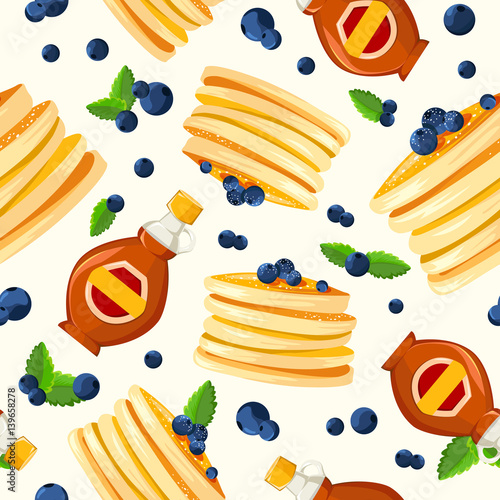 Premium quality restaurant breakfasts vintage style advertisement seamless pattern