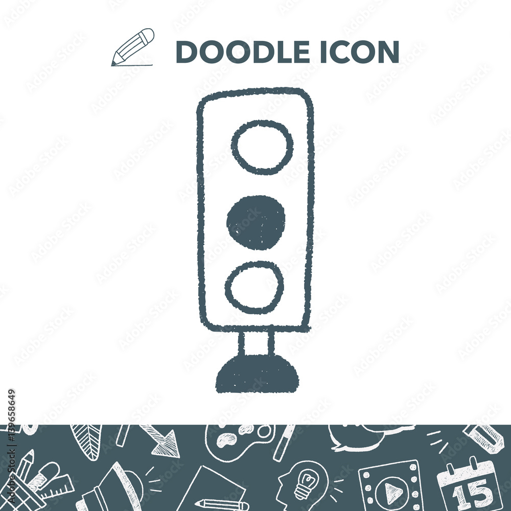 Traffic lights doodle drawing Traffic lights doodle drawing
