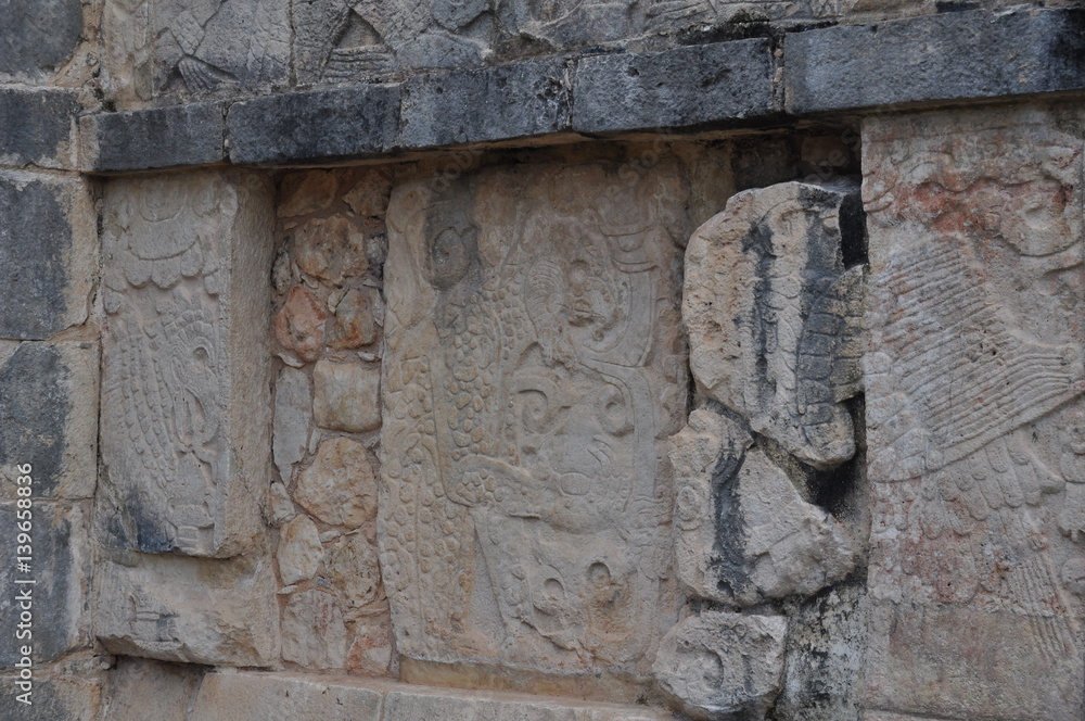 Chichen Itza, Mexico - November 2016: piramids and temples of a maya tribs