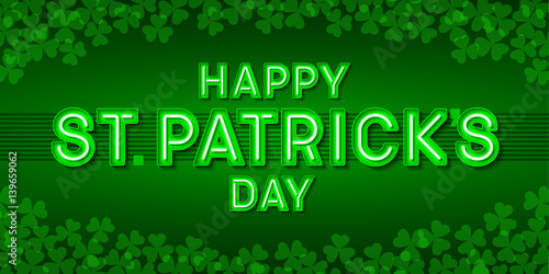 Happy St. Patrick's Day greeting card, poster or banner. 17 March Saint Patricks Day celebration invitation
