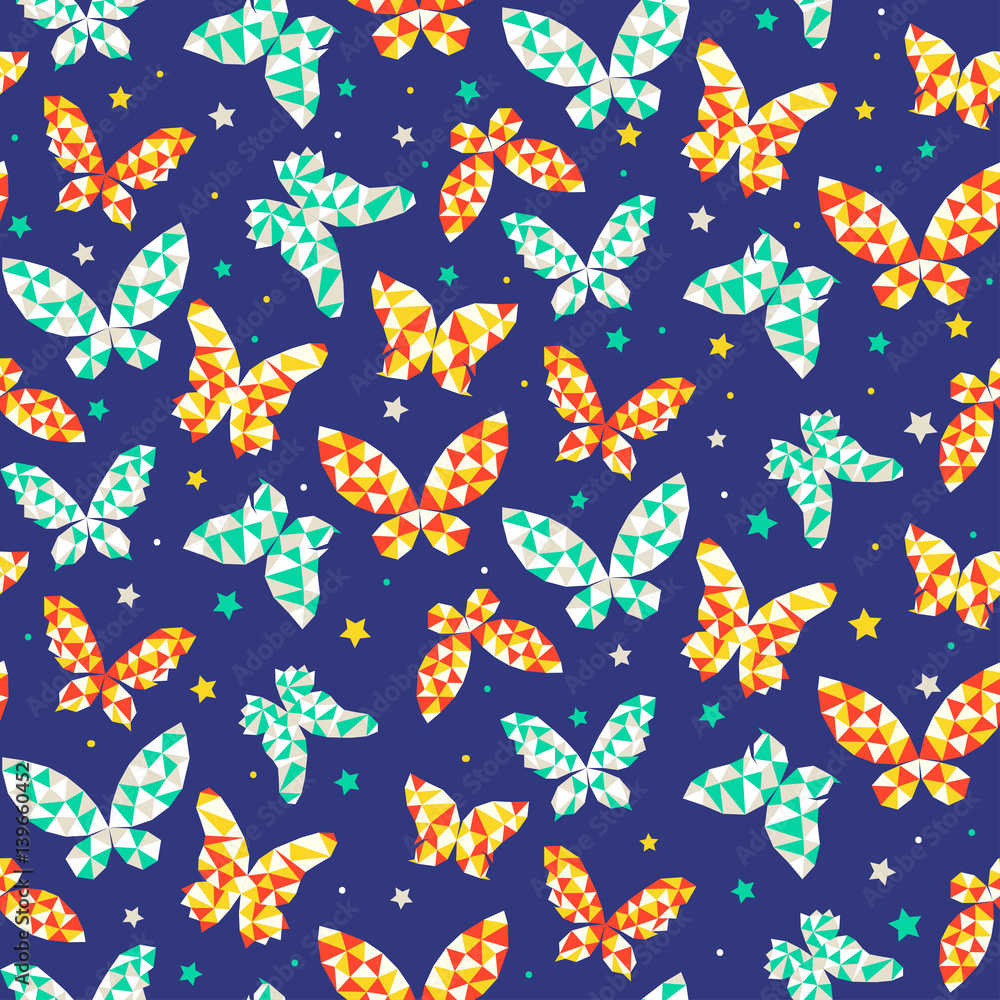 Fototapeta premium Seamless pattern with beautiful butterflies