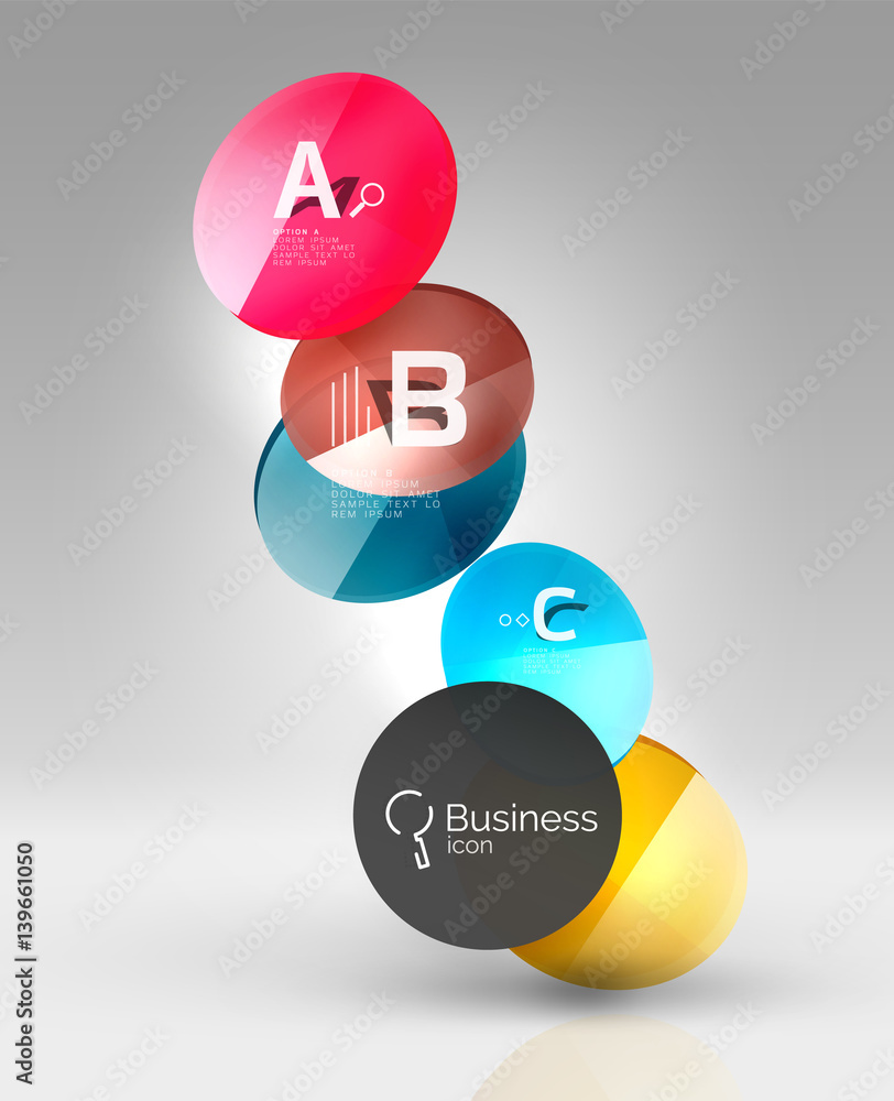 Shiny circles with text in 3d space Shiny circles with text in 3d space