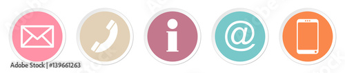 Buttons Contact Information Retro