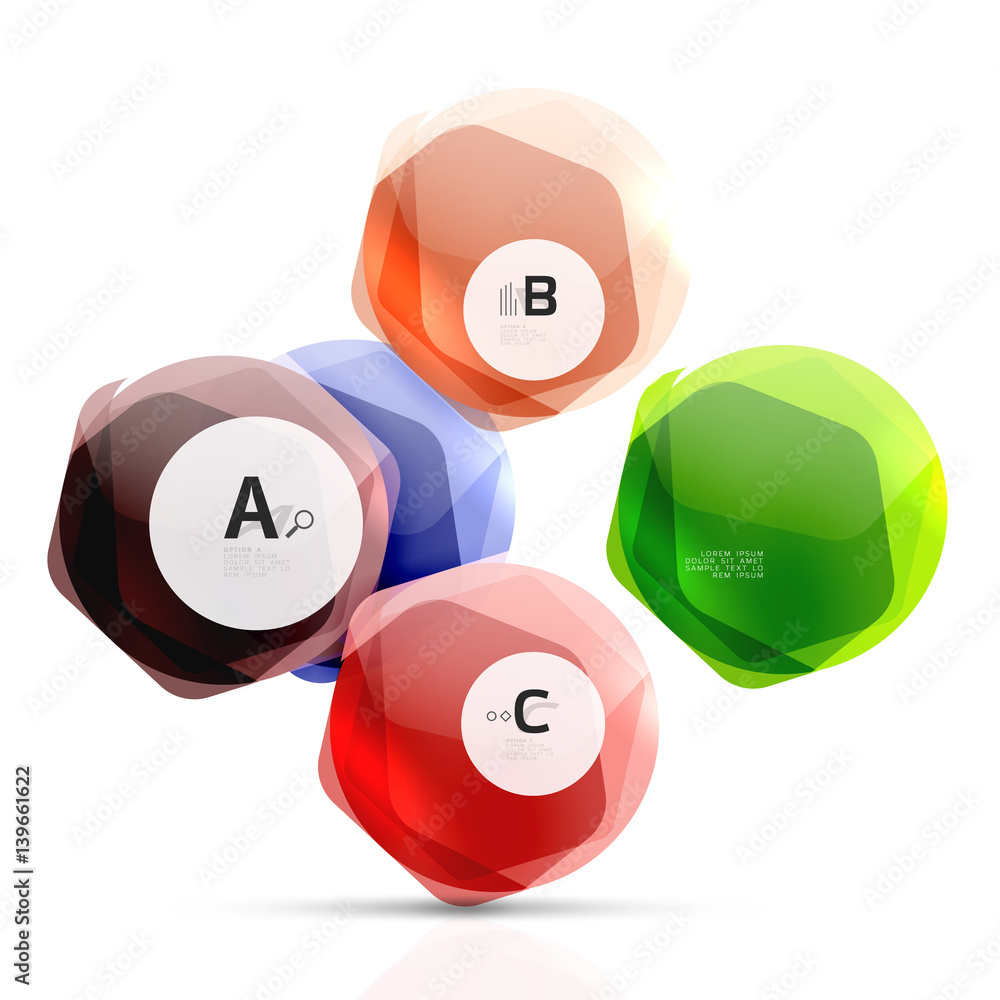 Glass glossy shiny hexagon web elements Glass glossy shiny hexagon web elements