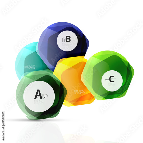 Shiny hexagons with infographics options Free Download Shiny hexagons with infographics options - GFXLoad