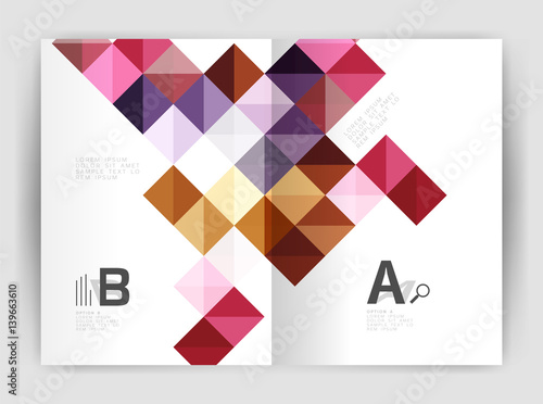 Vector square minimalistic abstract background, print template business brochure a4