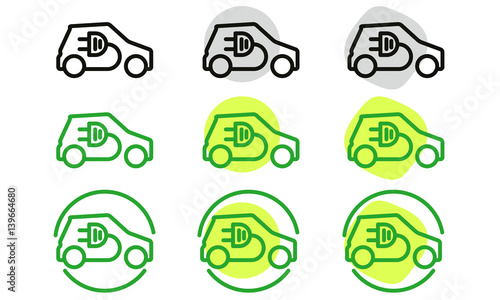 9 Elektro Auto Piktogrammen