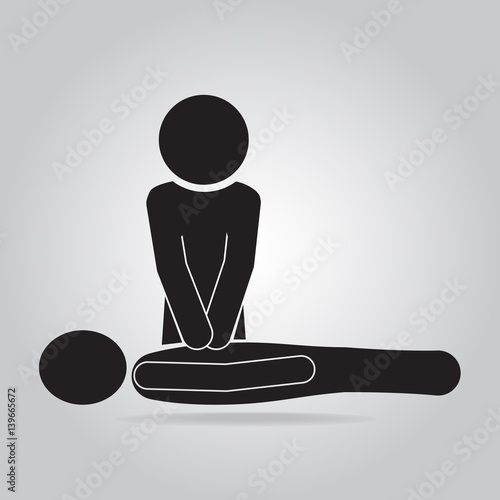 CPR, Cardiopulmonary resuscitation icon.