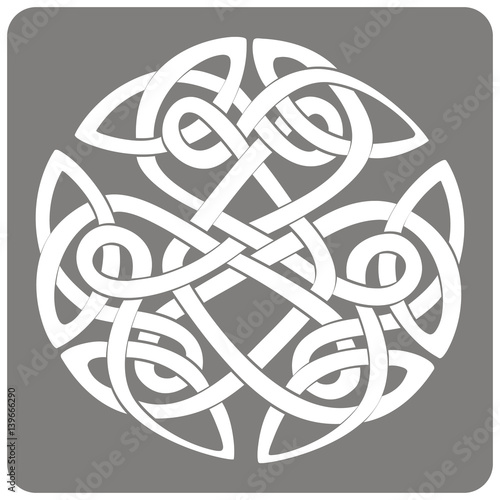 monochrome icon with Celtic art and ethnic ornaments for your design