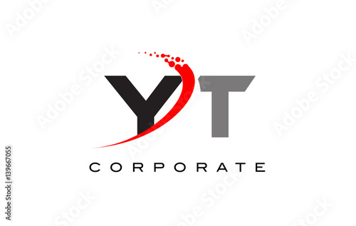 YT Modern Letter Logo Design with Swoosh