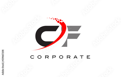 CF Modern Letter Logo Design with Swoosh