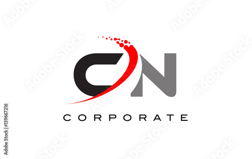 CN Modern Letter Logo Design with Swoosh