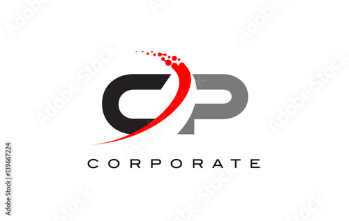 CP Modern Letter Logo Design with Swoosh