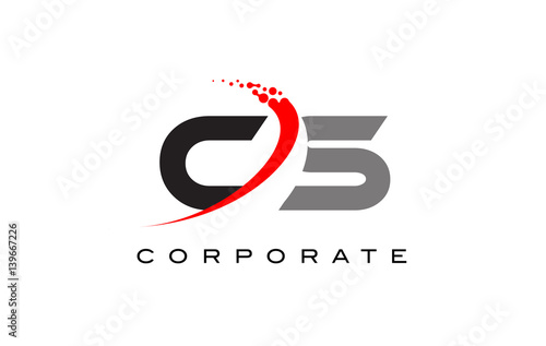 CS Modern Letter Logo Design with Swoosh