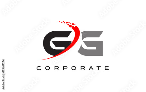 GG Modern Letter Logo Design with Swoosh