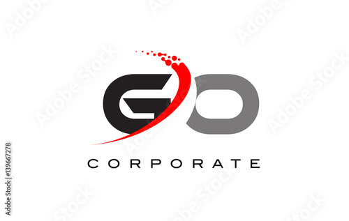 GO Modern Letter Logo Design with Swoosh