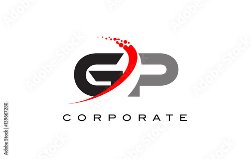 GP Modern Letter Logo Design with Swoosh