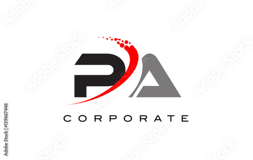 PA Modern Letter Logo Design with Swoosh