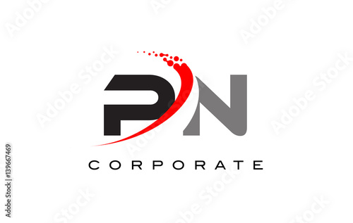 Fényképezés PN Modern Letter Logo Design with Swoosh