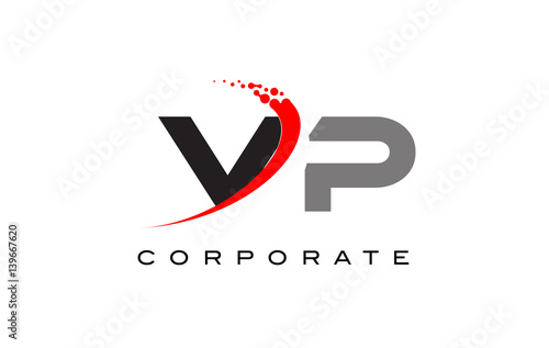 VP Modern Letter Logo Design with Swoosh