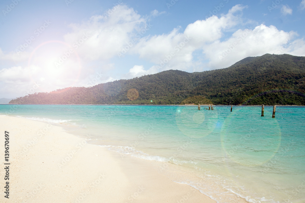 Beautiful beach with sky and tropical sea in Thailand Beautiful beach with sky and tropical sea in Thailand