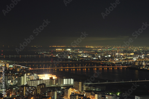 Canvas Print Osaka city in Japan cityscape at night view