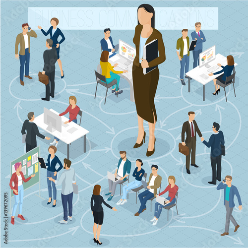 Isometric people vector set.