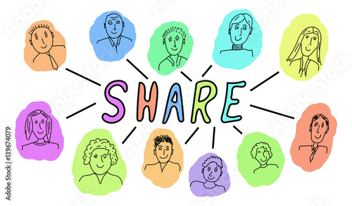 Drawing of share concept