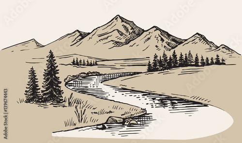 mountain landscape vector
