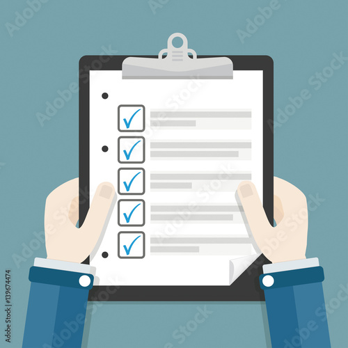 Hands Clipboard Checklist