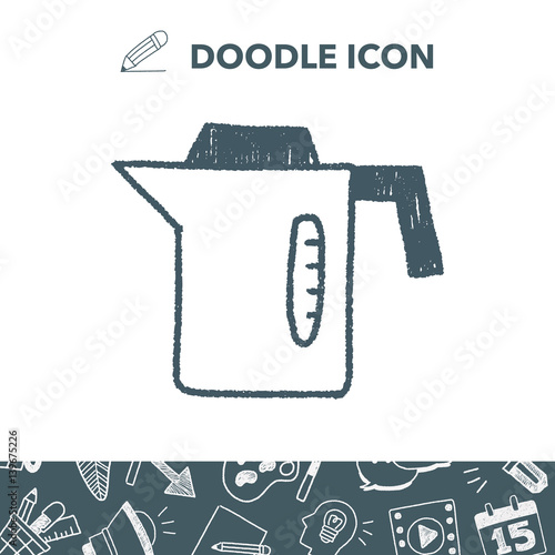 kitchenware hot water bottle doodle drawing