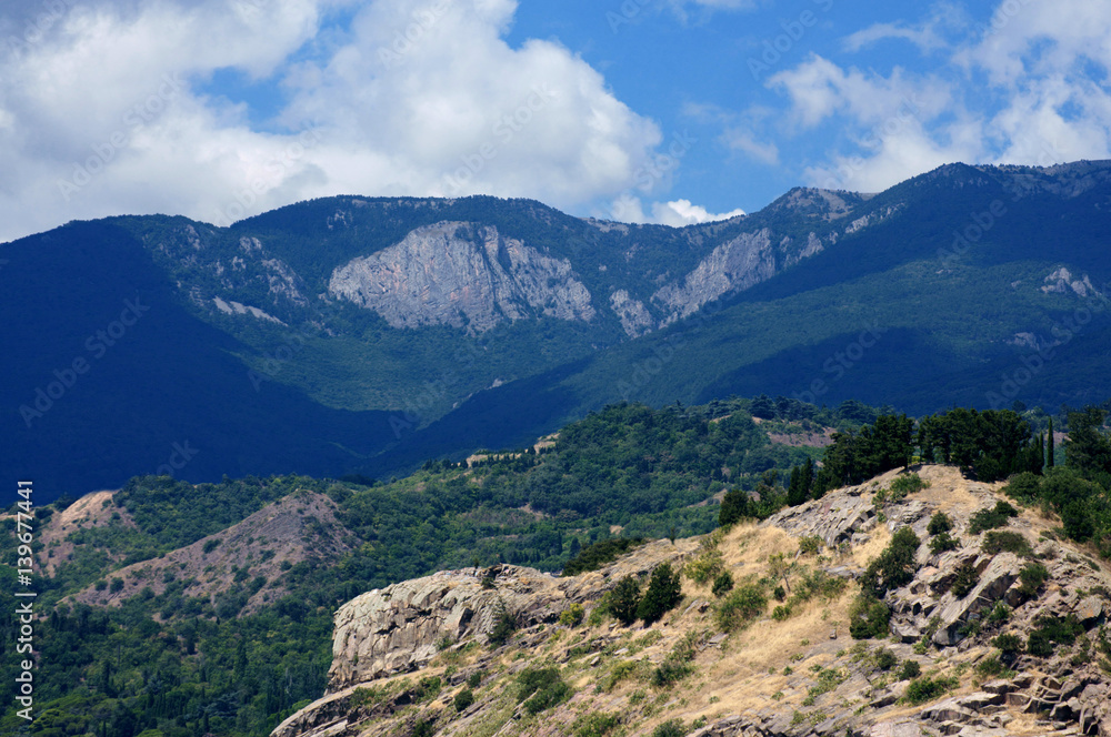 mountains, nature, crimea, landscape, sky, mountain, coast, sea, beautiful, clouds