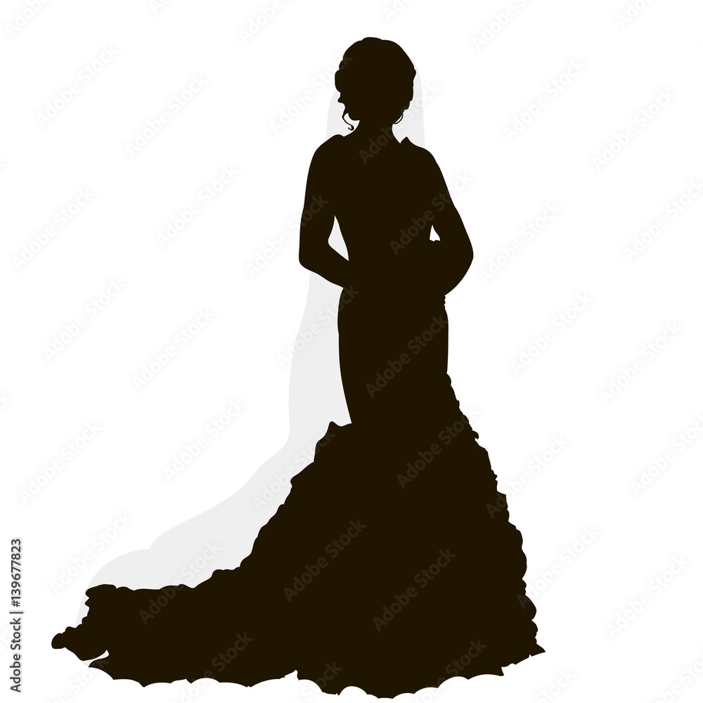 silhouette of bride wedding silhouette of bride wedding