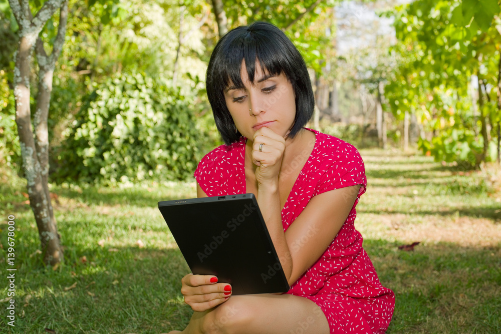 woman with tablet woman with tablet
