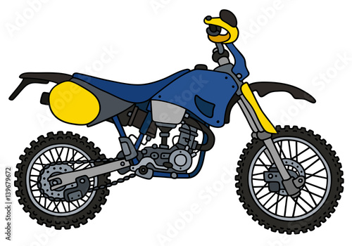 Blue off-road racing motorbike