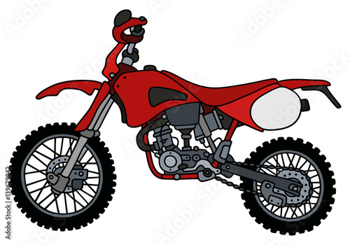 Red scramble racing motorbike