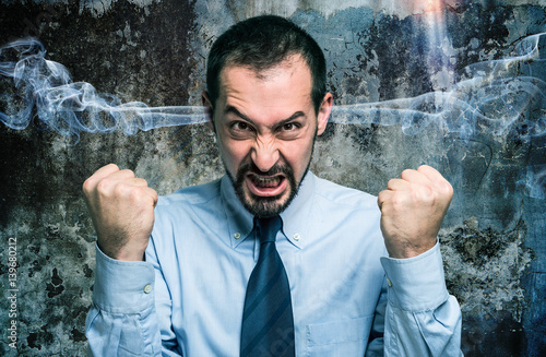 Photography Portrait of a furious man