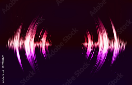 Vector techno background with crcular sound vibration. Resonance. Pulse. cardiogram photo