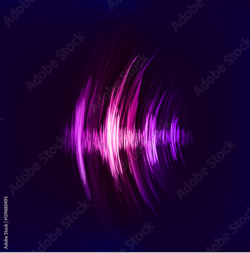 Vector techno background with crcular sound vibration. Resonance. Pulse. cardiogram