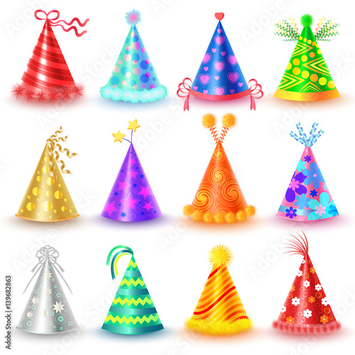 Festive Caps Collection for Celebration on White