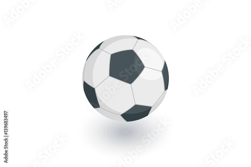 soccer ball isometric flat icon. 3d vector colorful illustration. Pictogram isolated on white background