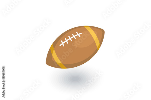 Regby ball isometric flat icon. 3d vector colorful illustration. Pictogram isolated on white background