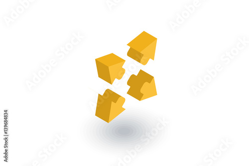 Arrows vector icon. Outside isometric flat icon. 3d vector colorful illustration. Pictogram isolated on white background